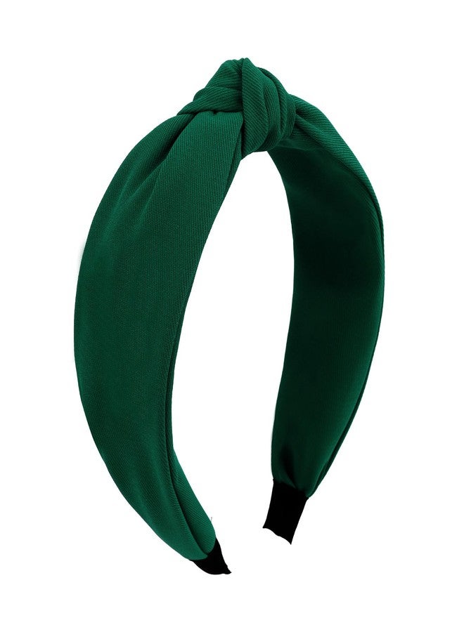 Ondder Green Top Knot Headband for Women Girls Non Slip Fashion Wide Knotted Headbands Hair Accessories for Women Girls - Image 1